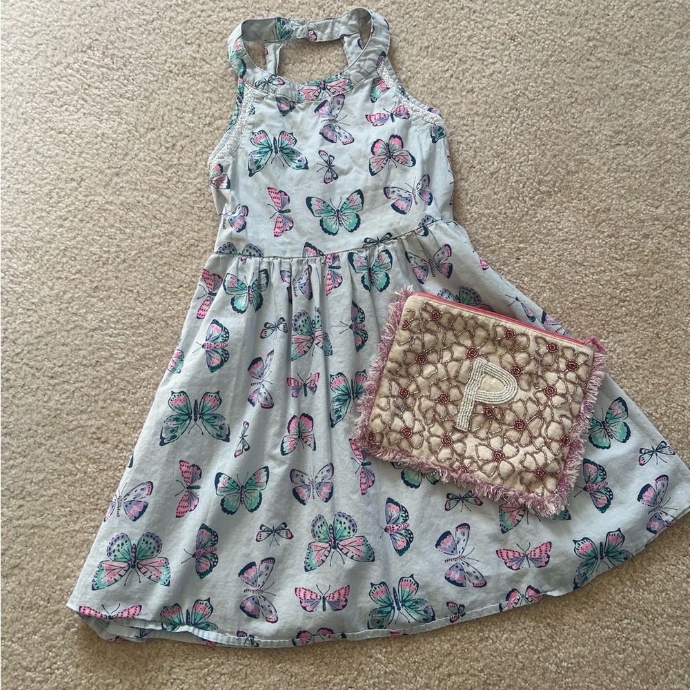 Butterfly Print Kids Dress 🦋💙